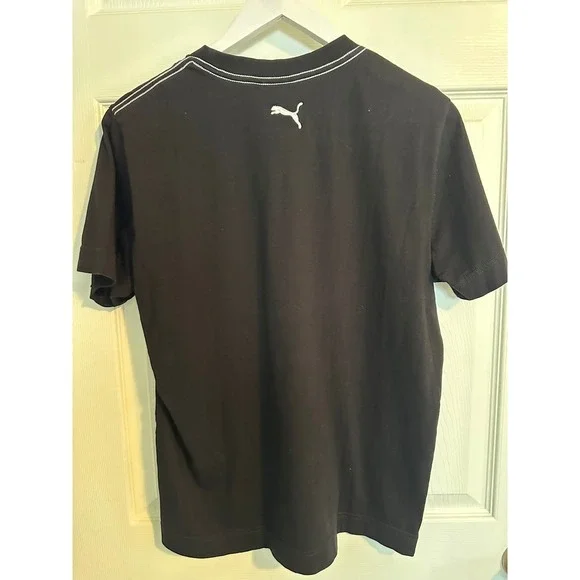 PUMA Womens Black Short Sleeve Crew Neck T-Shirt Logo Size Medium - Picture 2 of 6